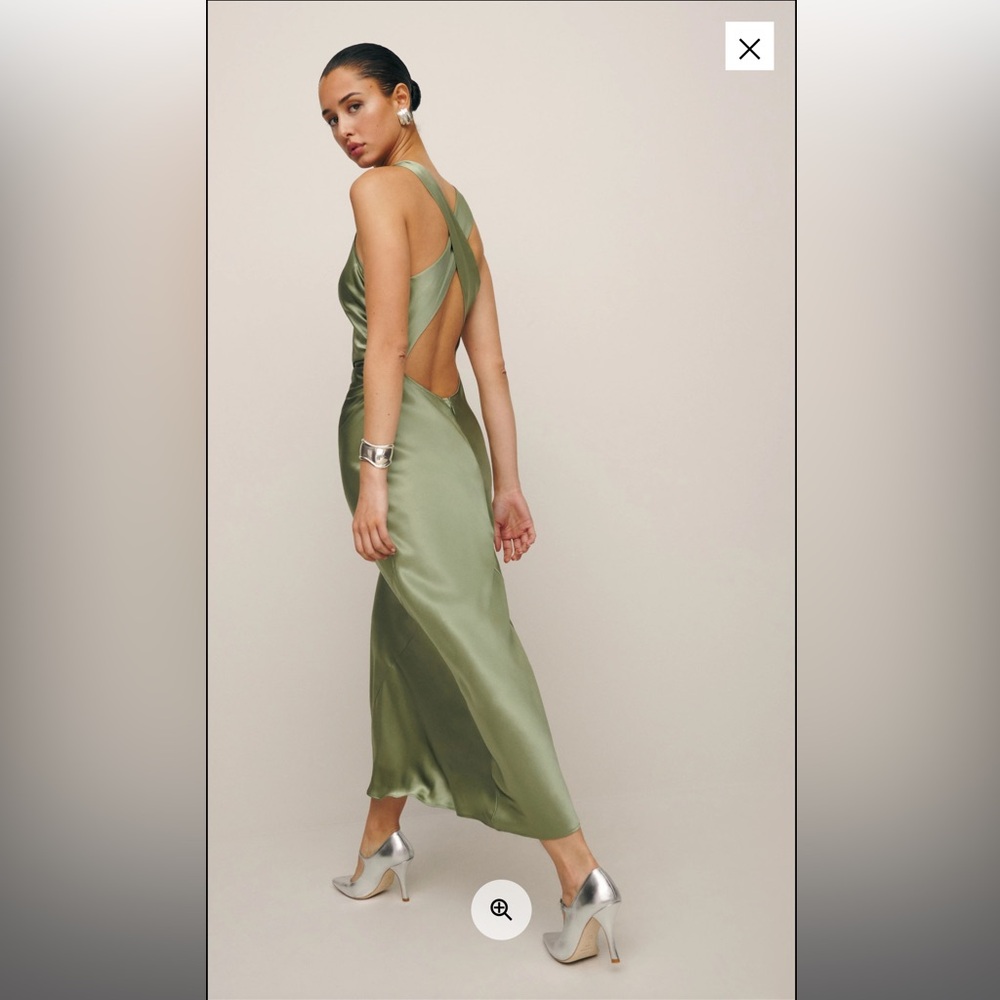 Reformation Casette Dress in artichoke size 4